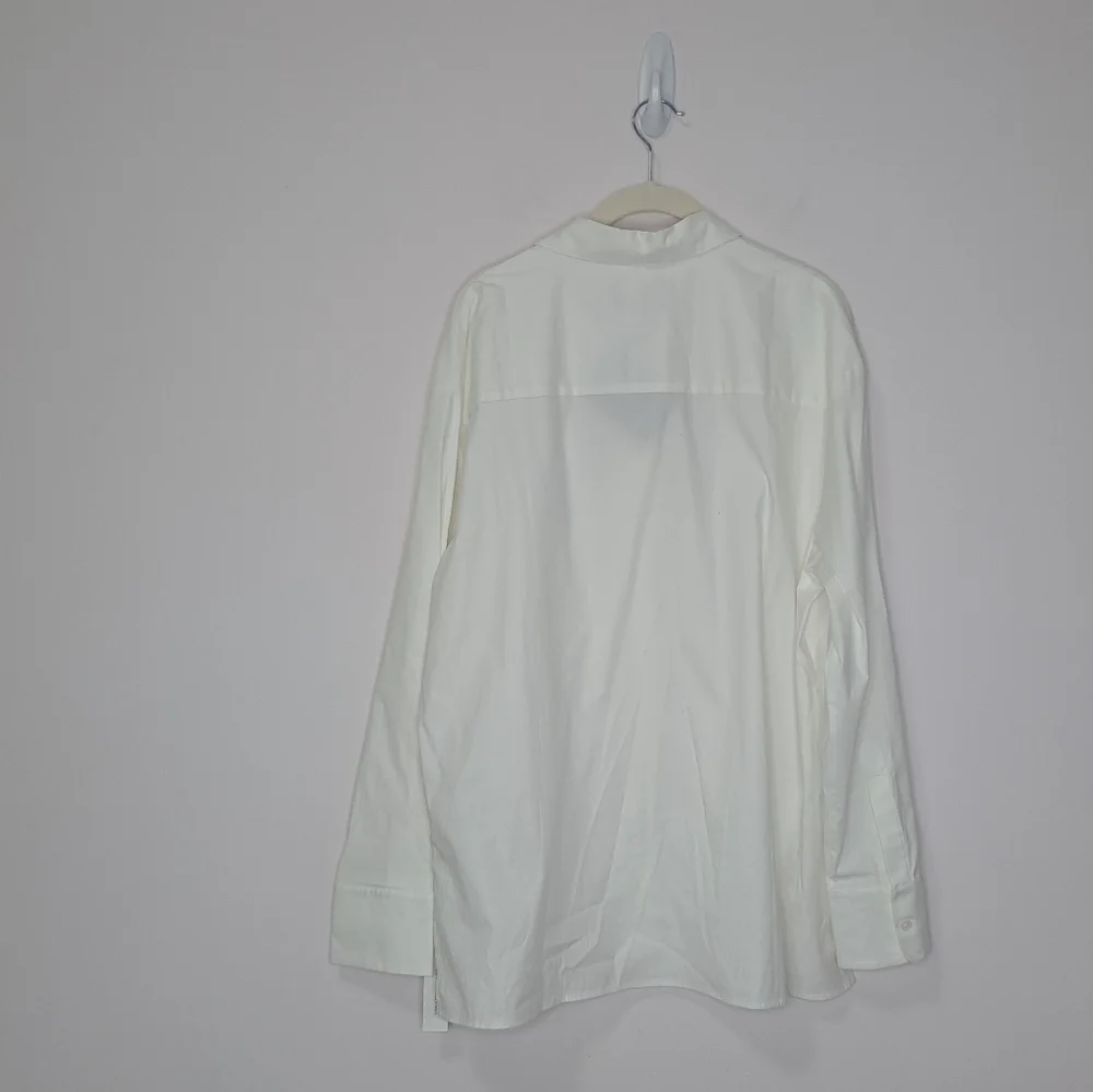 Reformation Laura Harrier Collins Shirt Bright White 6 NWT - Picture 6 of 9